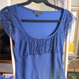 Weston Wear Royal Blue Polka Dot Y2K Blouse